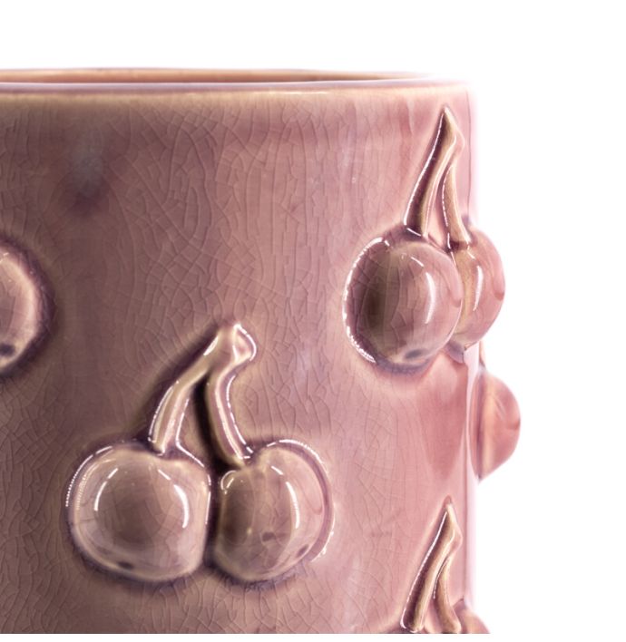 Aardewerk bloempot 'Cherries' paars