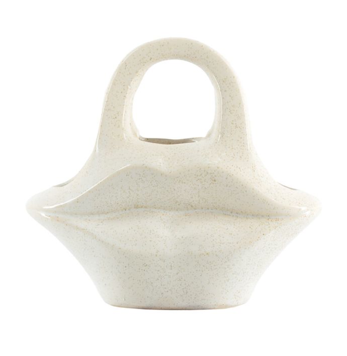 Aardewerk vaas lips beige