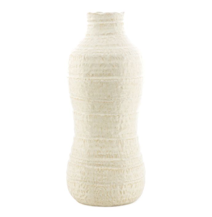 Aardewerk vaas curve beige