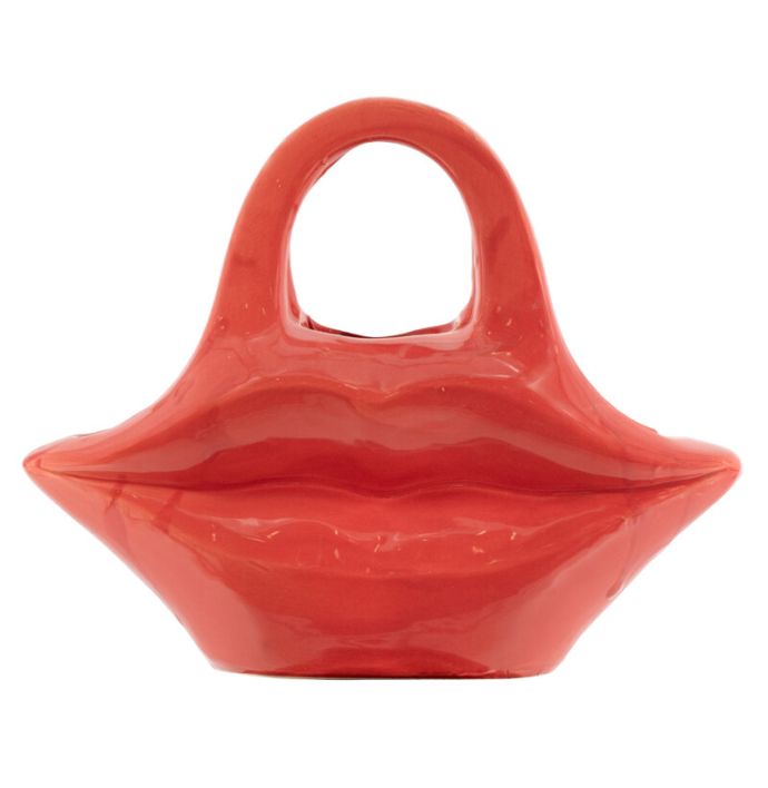 Aardewerk vaas lips rood