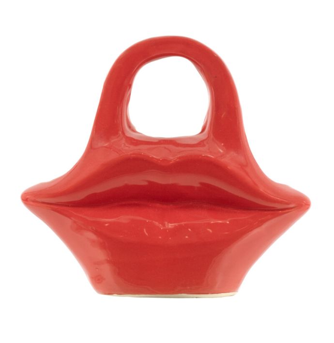 Aardewerk vaas lips rood