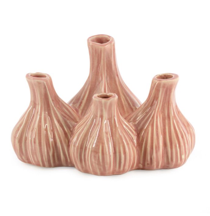Aardewerk tulpenvaas Garlic roze