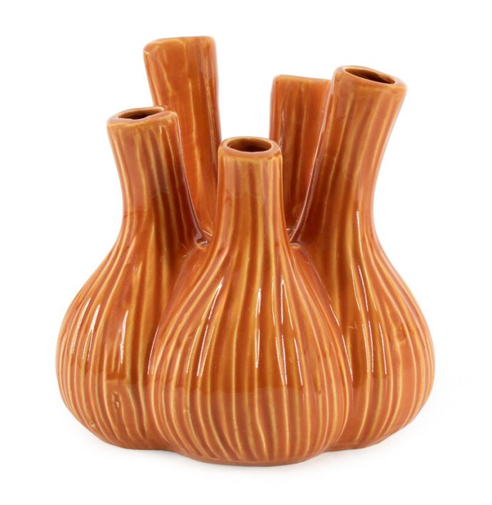 Aardewerk tulpenvaas Garlic oranje