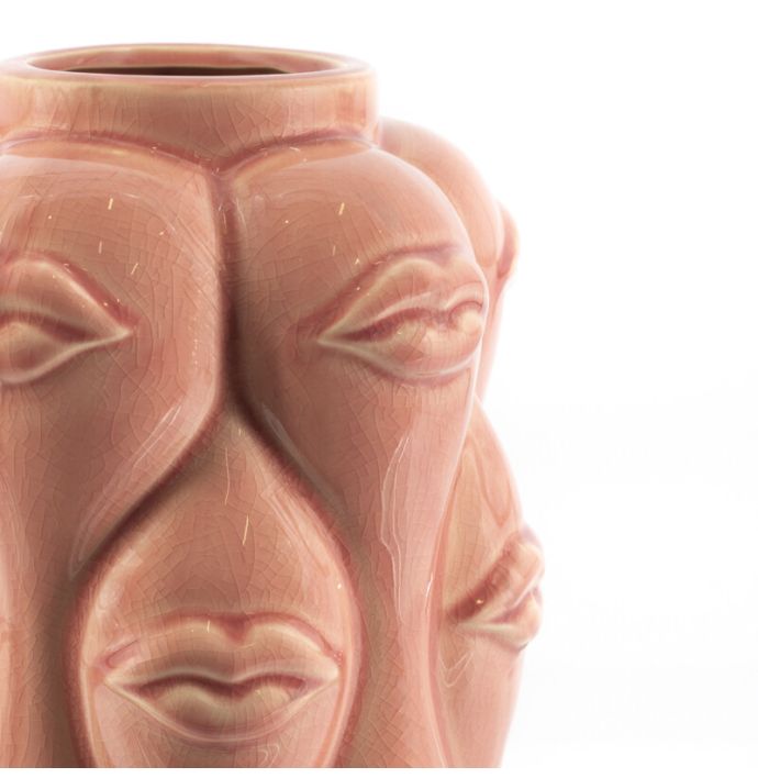 Aardewerk vaas 'Lips' roze