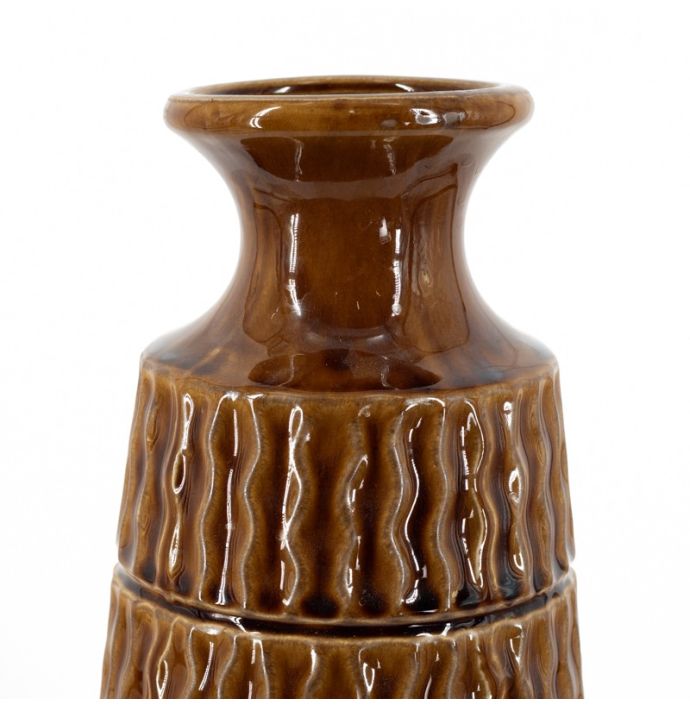 Aardewerk vaas Aztec bruin