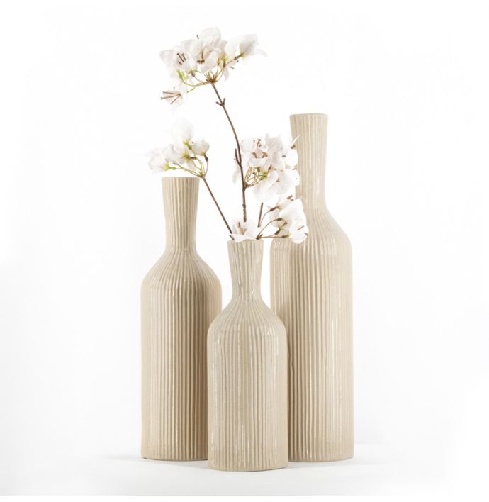 Aardewerk vaas conic S beige