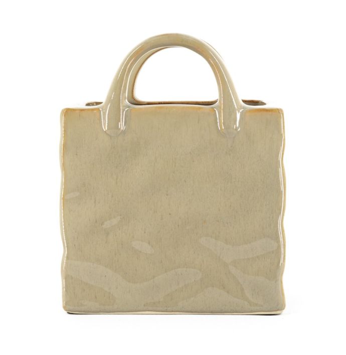 Aardewerk vaas shopper S beige