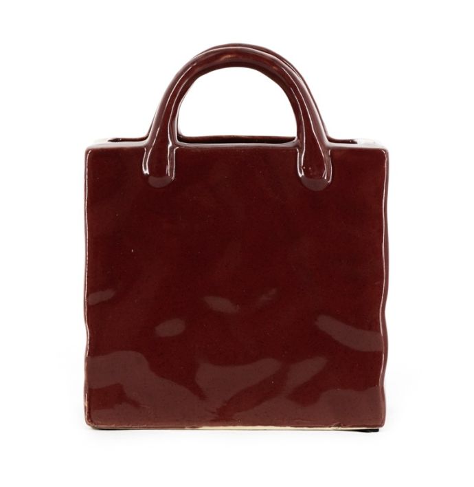 Aardewerk vaas shopper S burgundy
