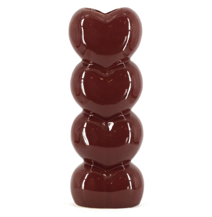 Aardewerk vaas hearts L
