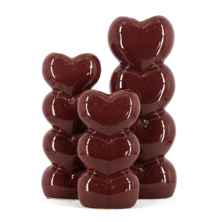Aardewerk vaas hearts L