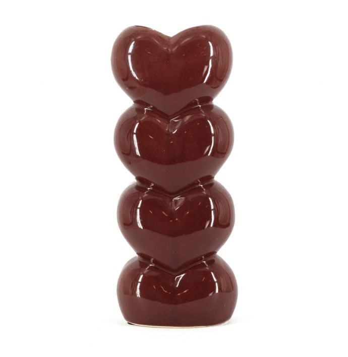 Aardewerk vaas hearts M