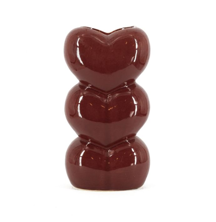 Aardewerk vaas hearts S