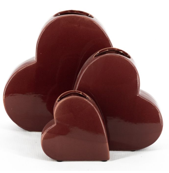 Aardewerk vaas heart S