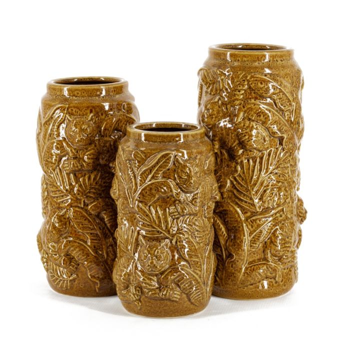 Aardewerk vaas tigers L