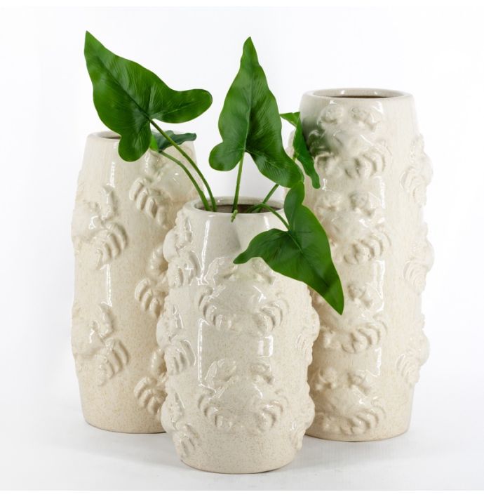 Aardewerk vaas crabs M