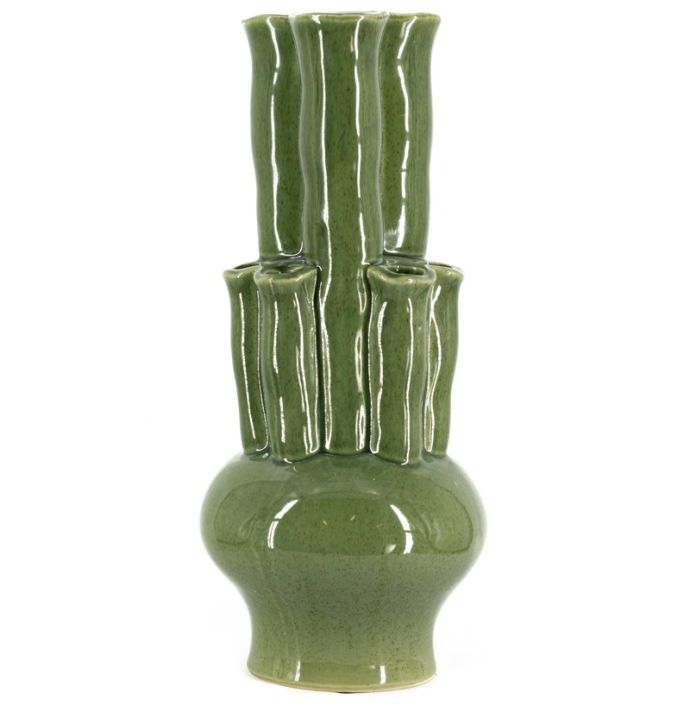 Aardewerk tulpenvaas L groen