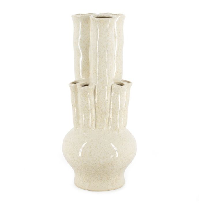 Aardewerk tulpenvaas M beige