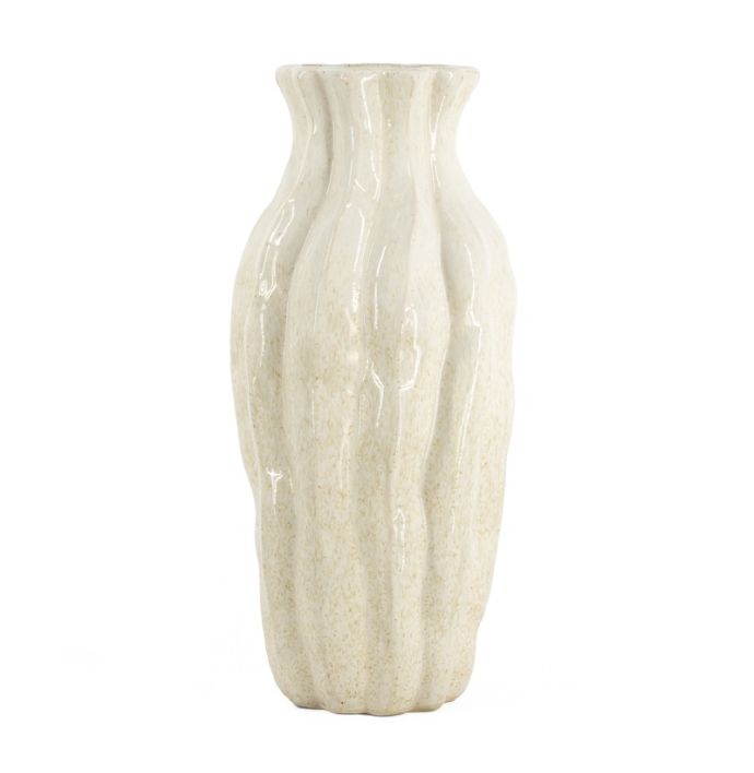 Aardewerk vaas trunk M beige