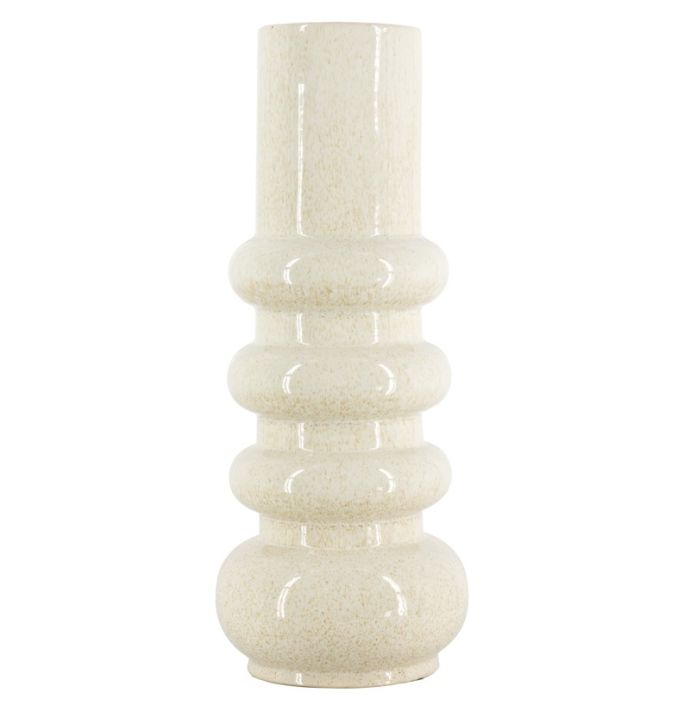 Aardewerk vaas stack beige