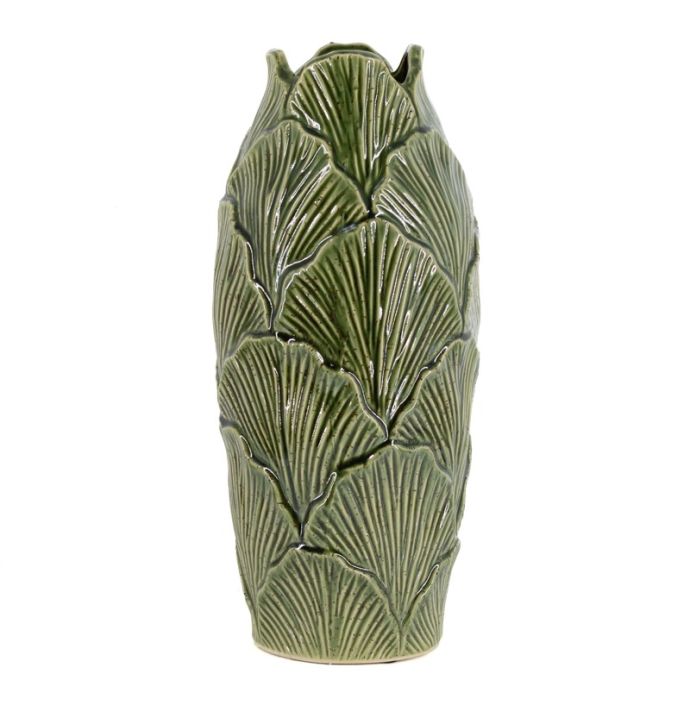 Aardewerk vaas Sculpt M groen