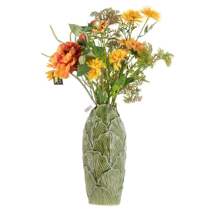 Aardewerk vaas Sculpt M groen