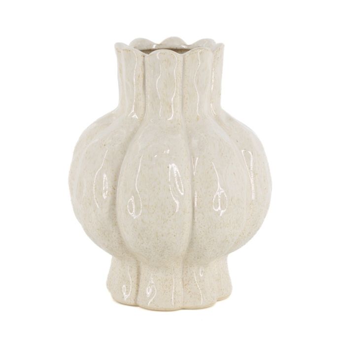 Aardewerk vaas Gaia L beige