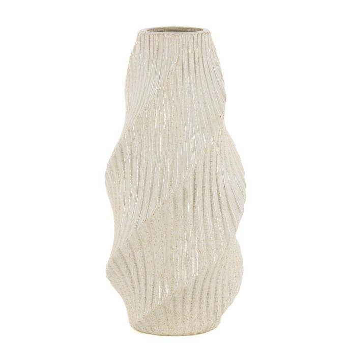 Aardewerk vaas Flua M beige