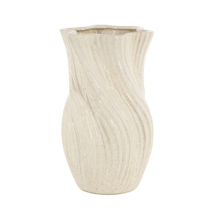 Aardewerk vaas Nira S beige