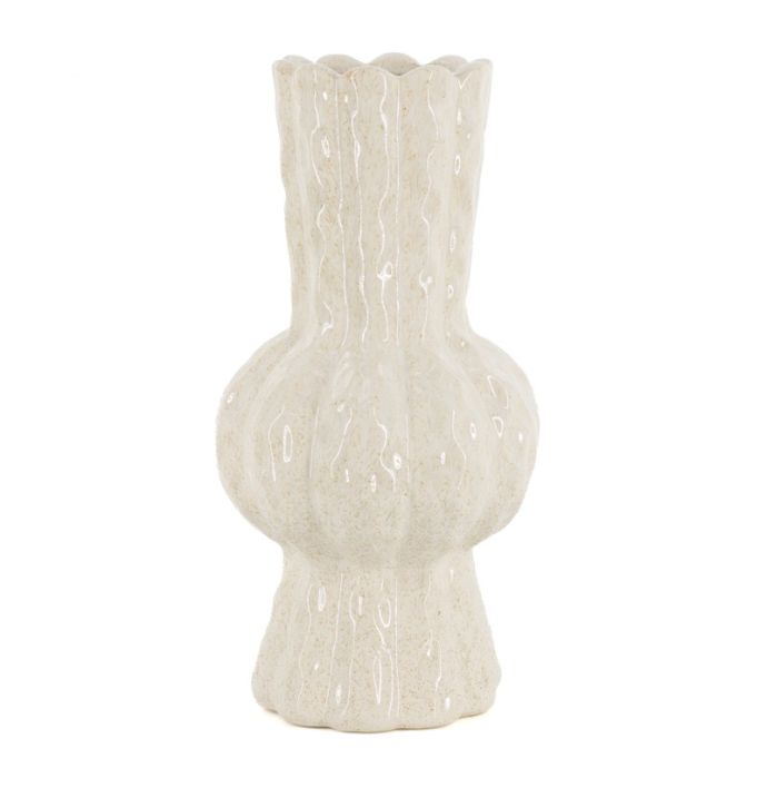 Aardewerk vaas Bira S beige