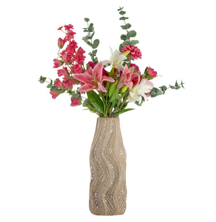 Aardewerk vaas Luva L beige 