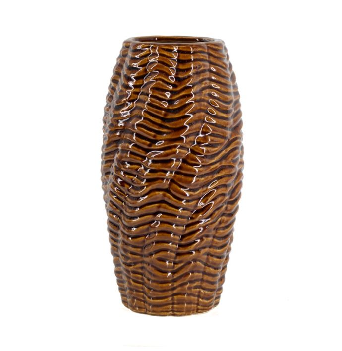 Aardewerk vaas Fluent S bruin