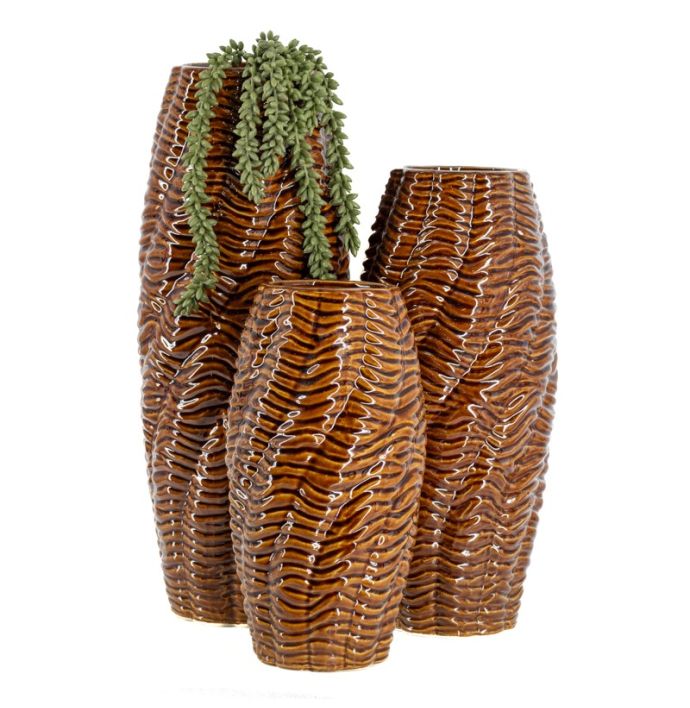 Aardewerk vaas Fluent S bruin