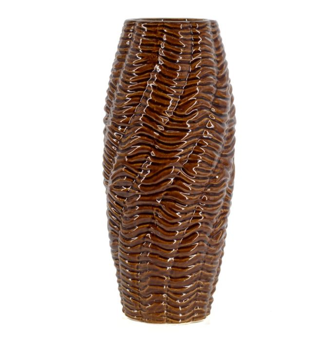 Aardewerk vaas Fluent M bruin