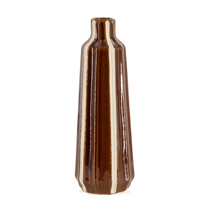 Aardewerk vaas Strea S bruin/beige 