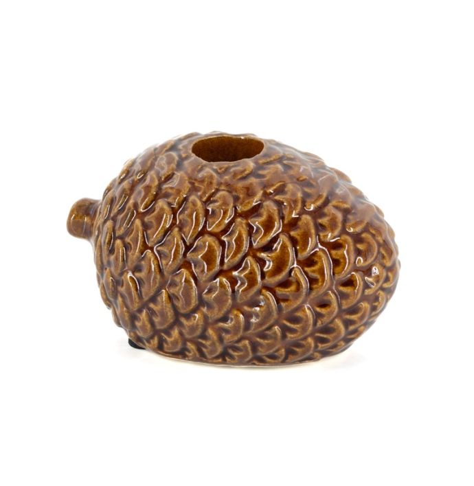 Aardewerk kaarsenstandaard Cona bruin