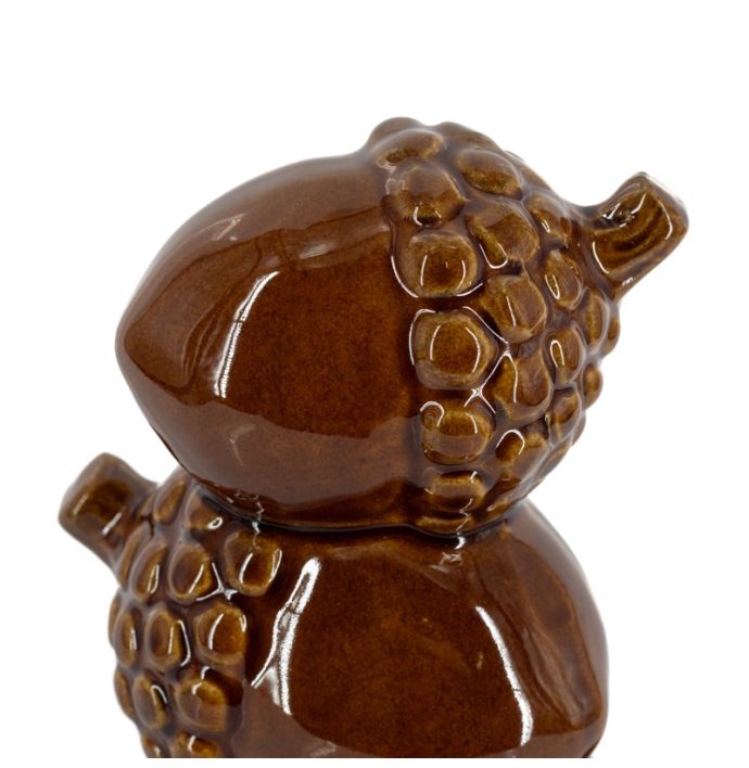 Aardewerk ornament Wintercone L bruin