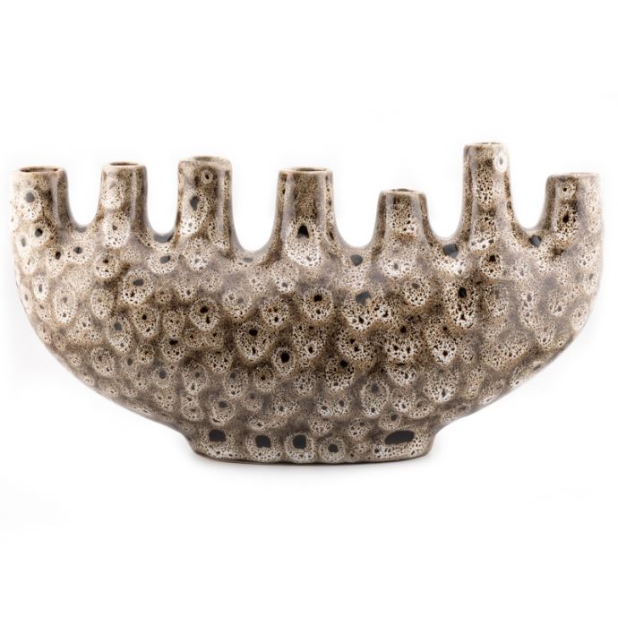 Aardewerk tulpenvaas speckled