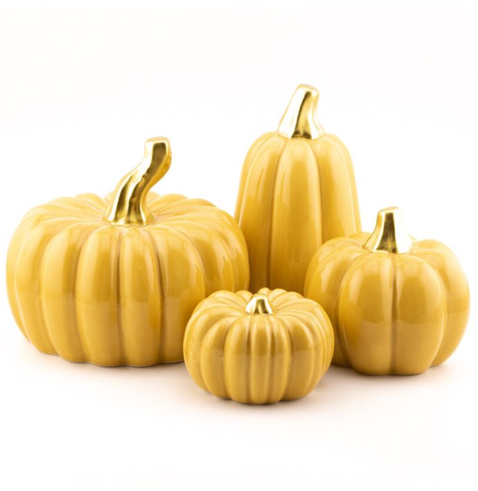 Aardewerk pompoen mosterd