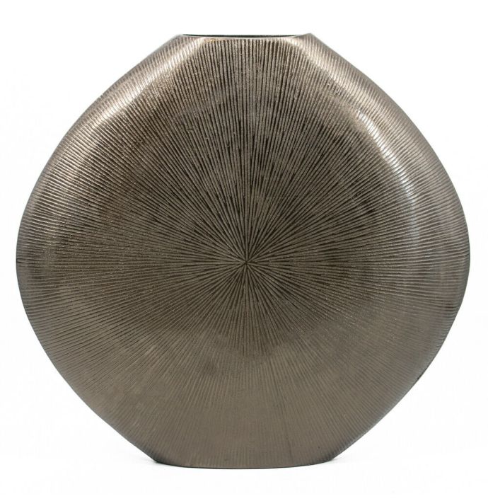 Vaas rond aluminium brass black