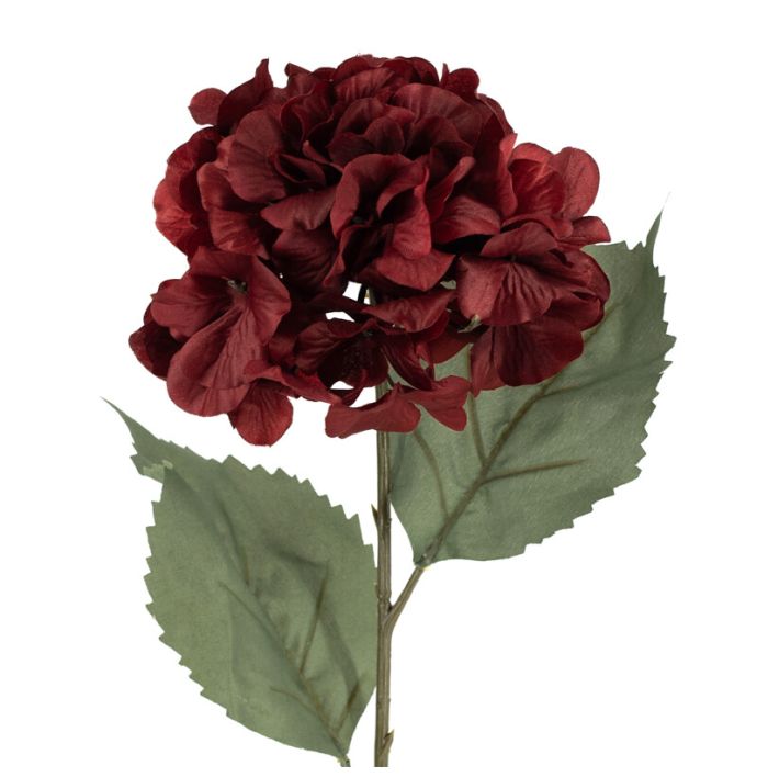 Kunstbloem hortensia 73cm rood