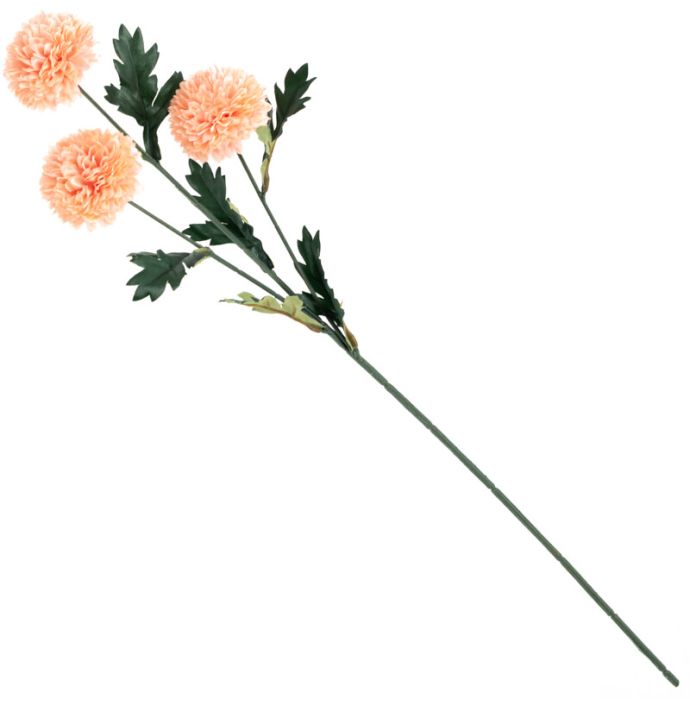 Kunstbloem bol chrysant 58cm zachtroze