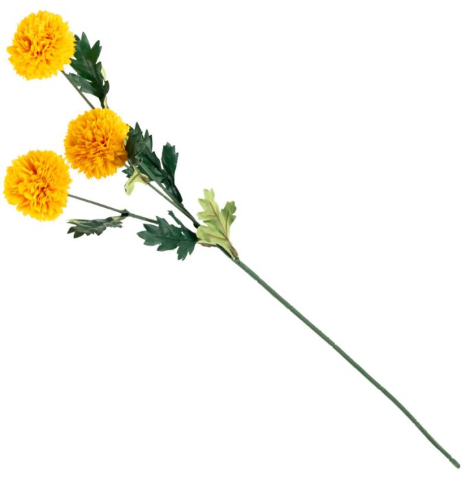 Kunstbloem bol chrysant oranje