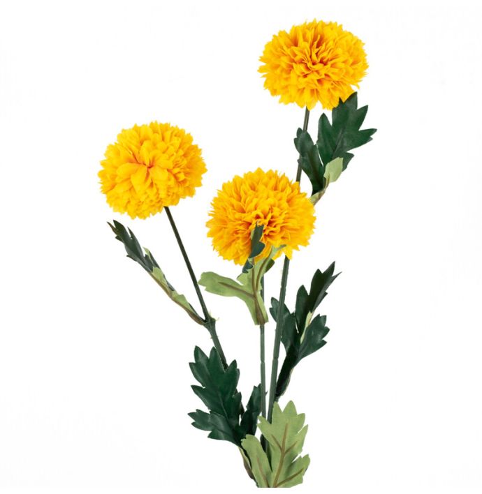 Kunstbloem bol chrysant oranje