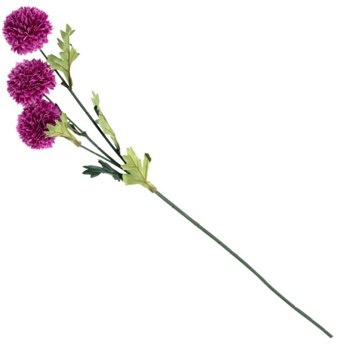 Kunstbloem bol chrysant fuchsia