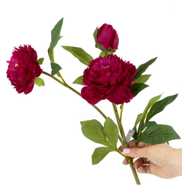Kunstbloem pioen 74cm fuchsia
