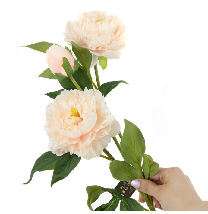 Kunstbloem pioen 74cm roze