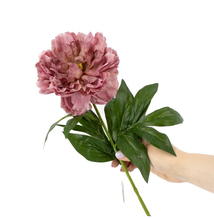 Kunstbloem pioen 68cm roze