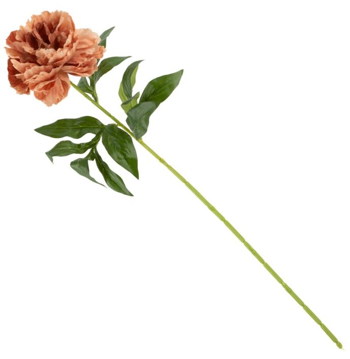 Kunstbloem pioen 68cm zalm