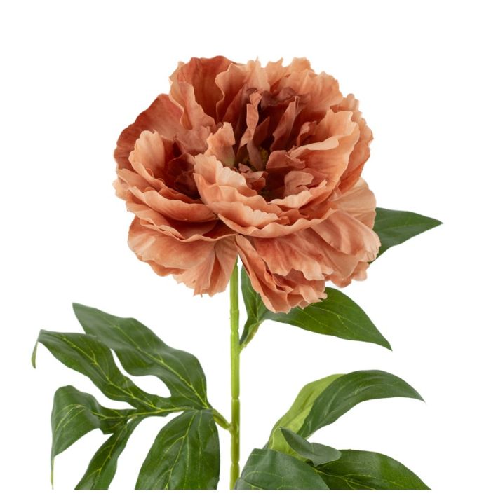 Kunstbloem pioen 68cm zalm
