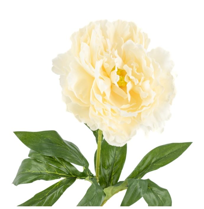 Kunstbloem pioen 68cm off-white